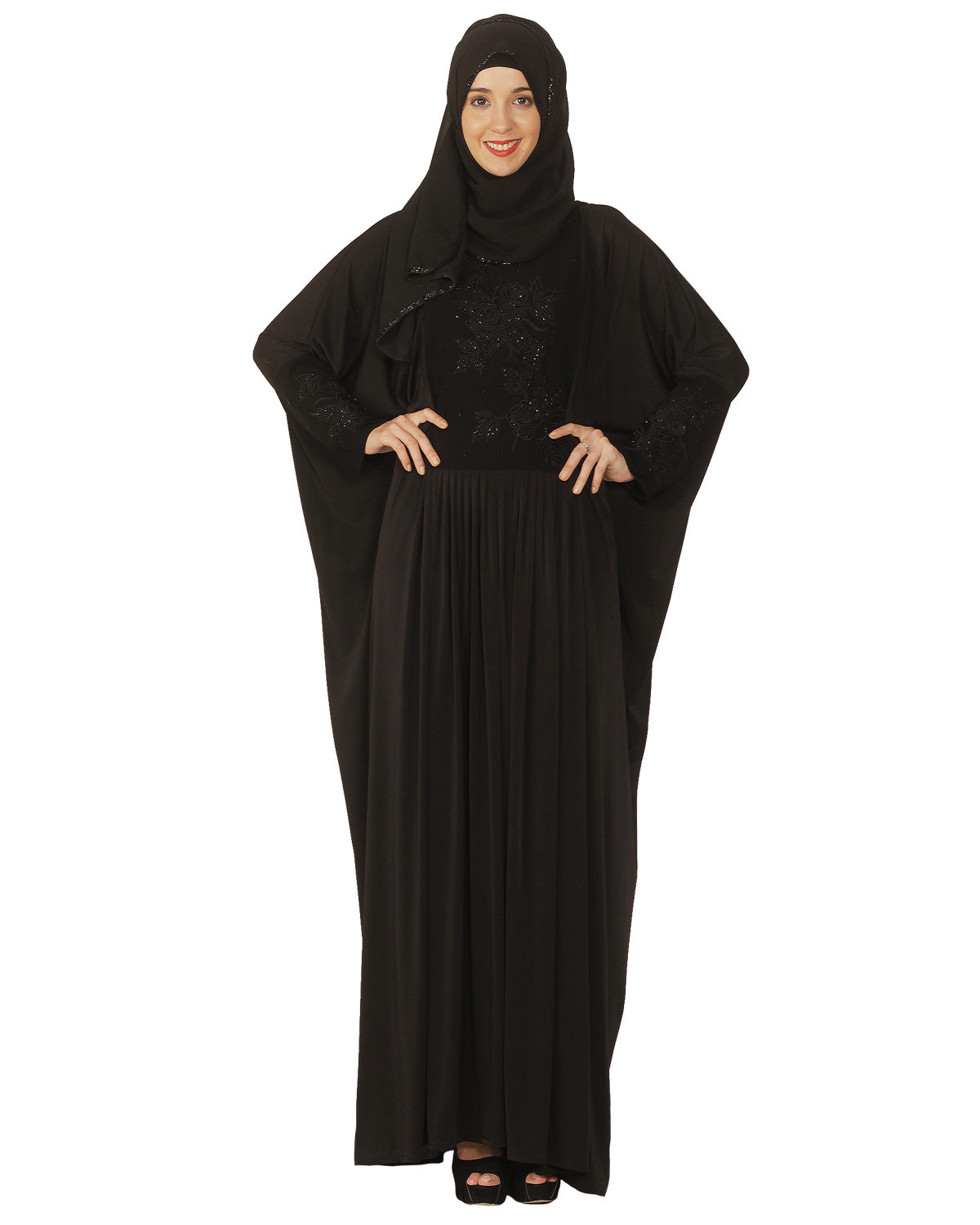 Black Kaftan wth Katdana Embroidery