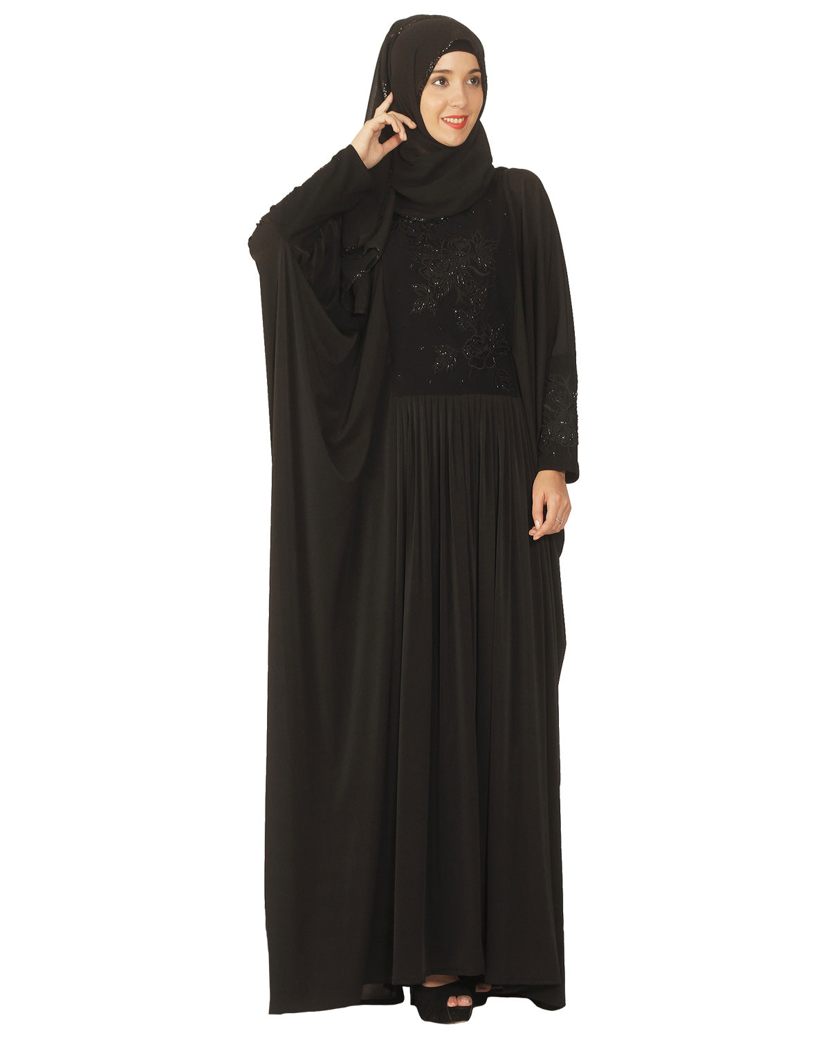 Black Kaftan wth Katdana Embroidery