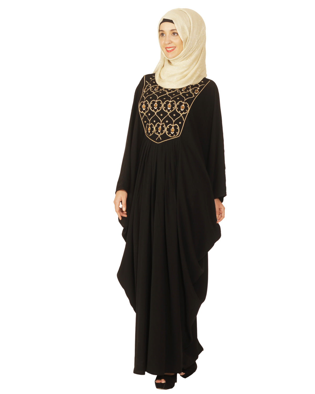 Black Kaftan with Zari Embroidery