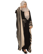 Black Kaftan with Striped Border