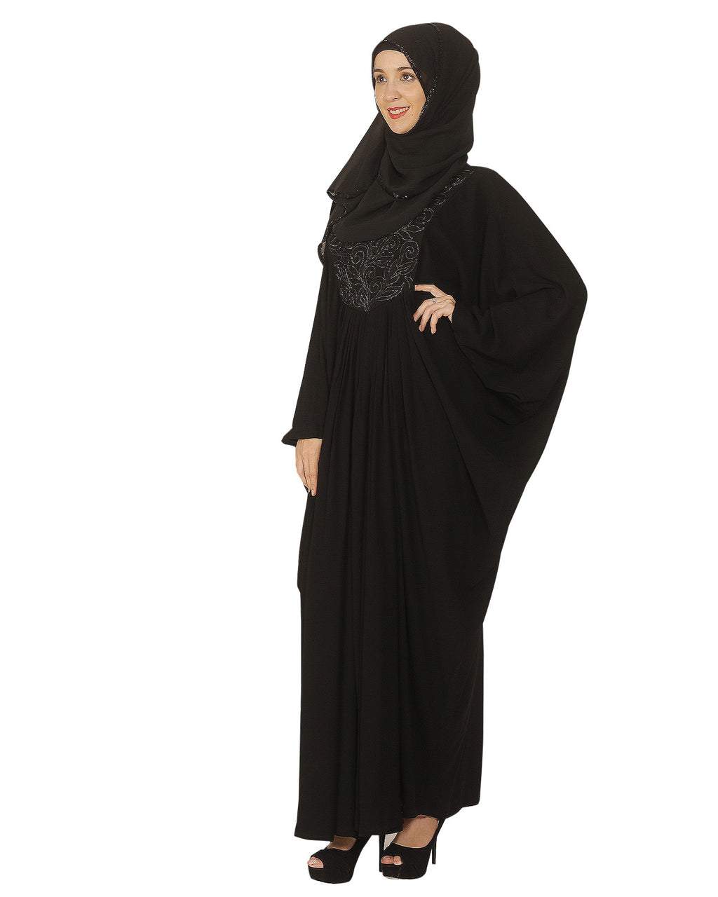 Black Embroidered Kaftan