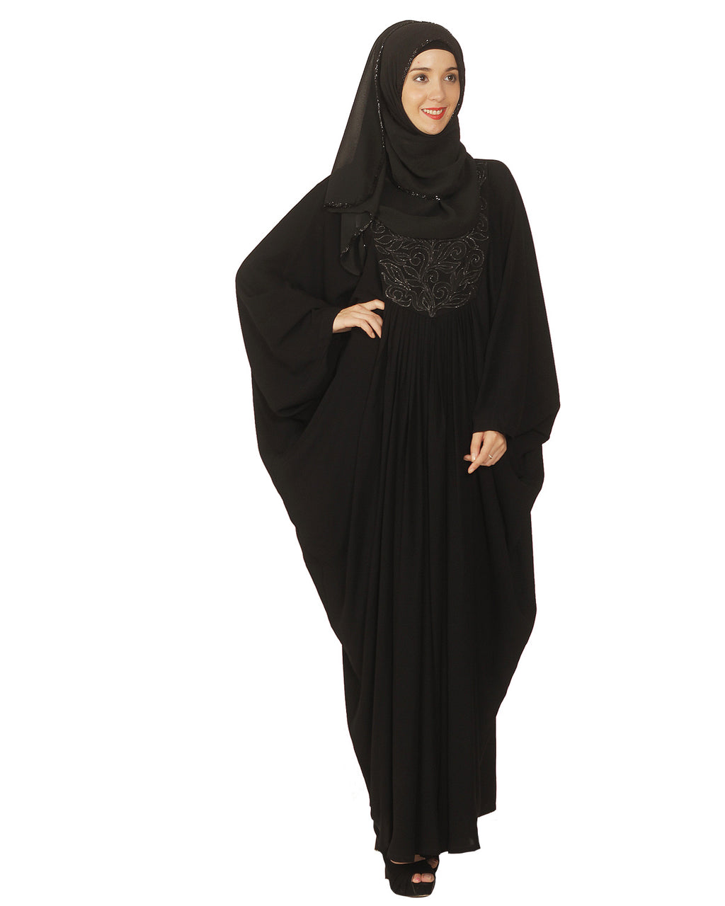 Black Embroidered Kaftan