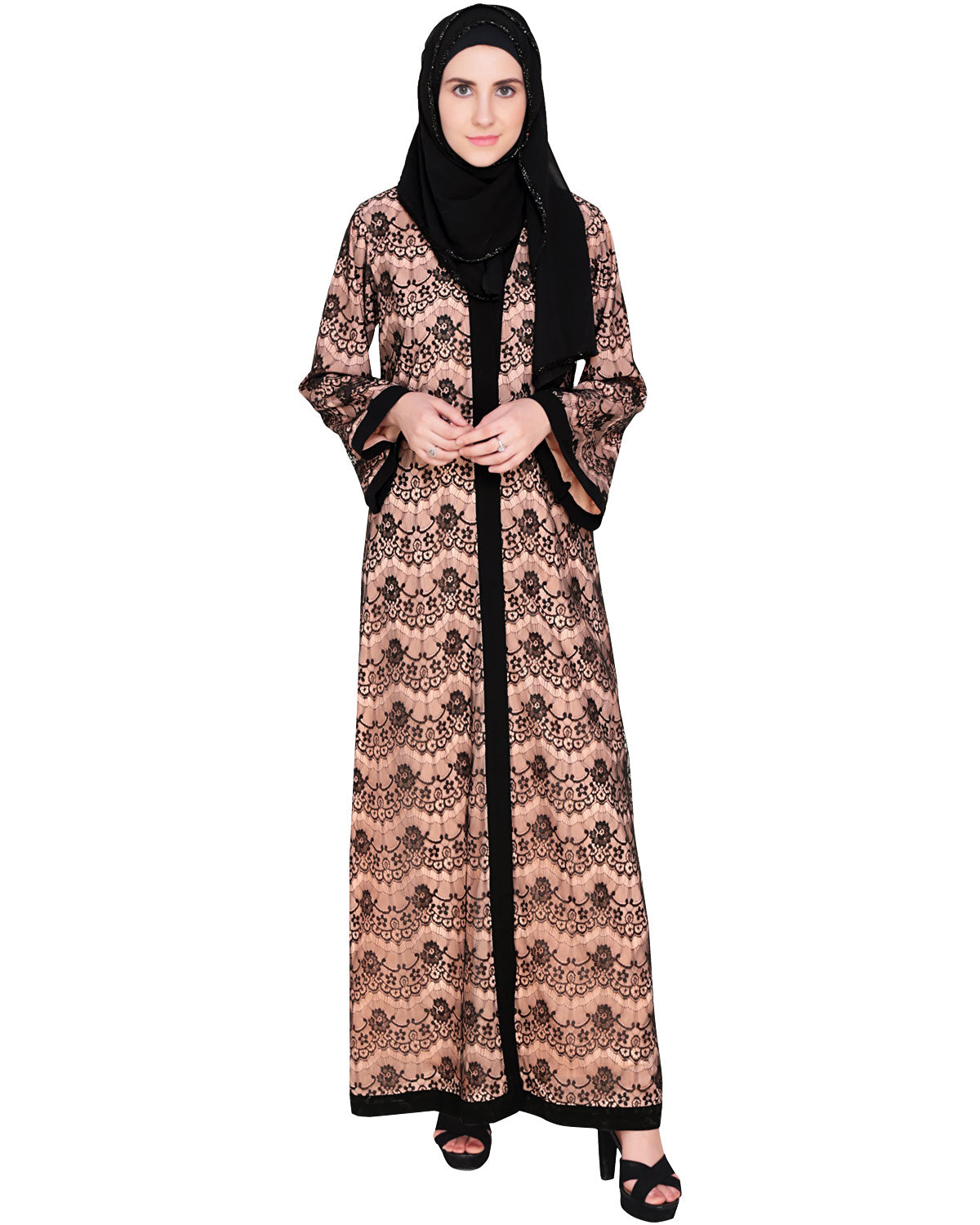 Double Layer Laced Abaya