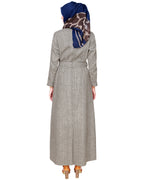 Cream & Brown Jacket Abaya