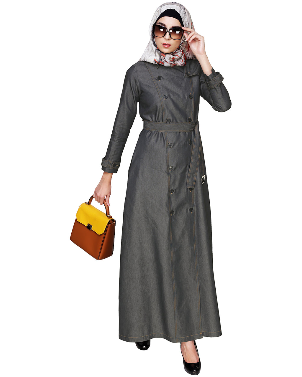 Black Denim Designer Abaya