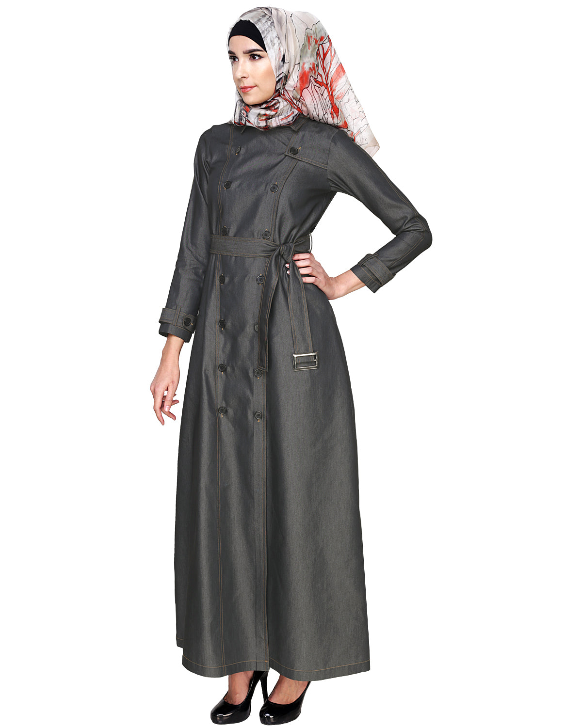 Black Denim Designer Abaya