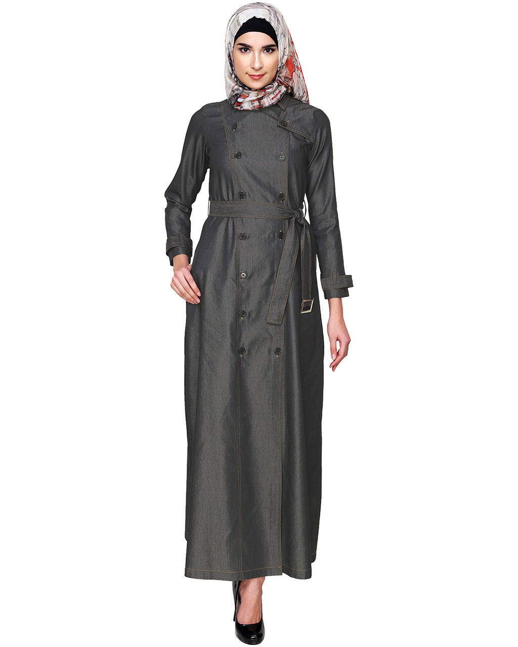 Black Denim Designer Abaya