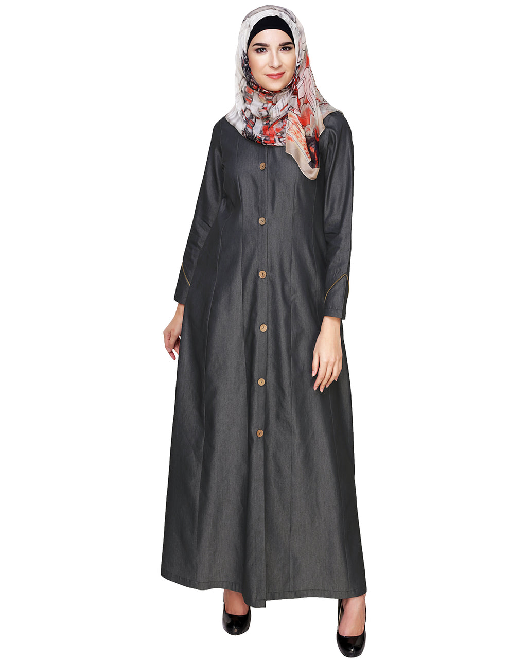 Denim Flared Abaya