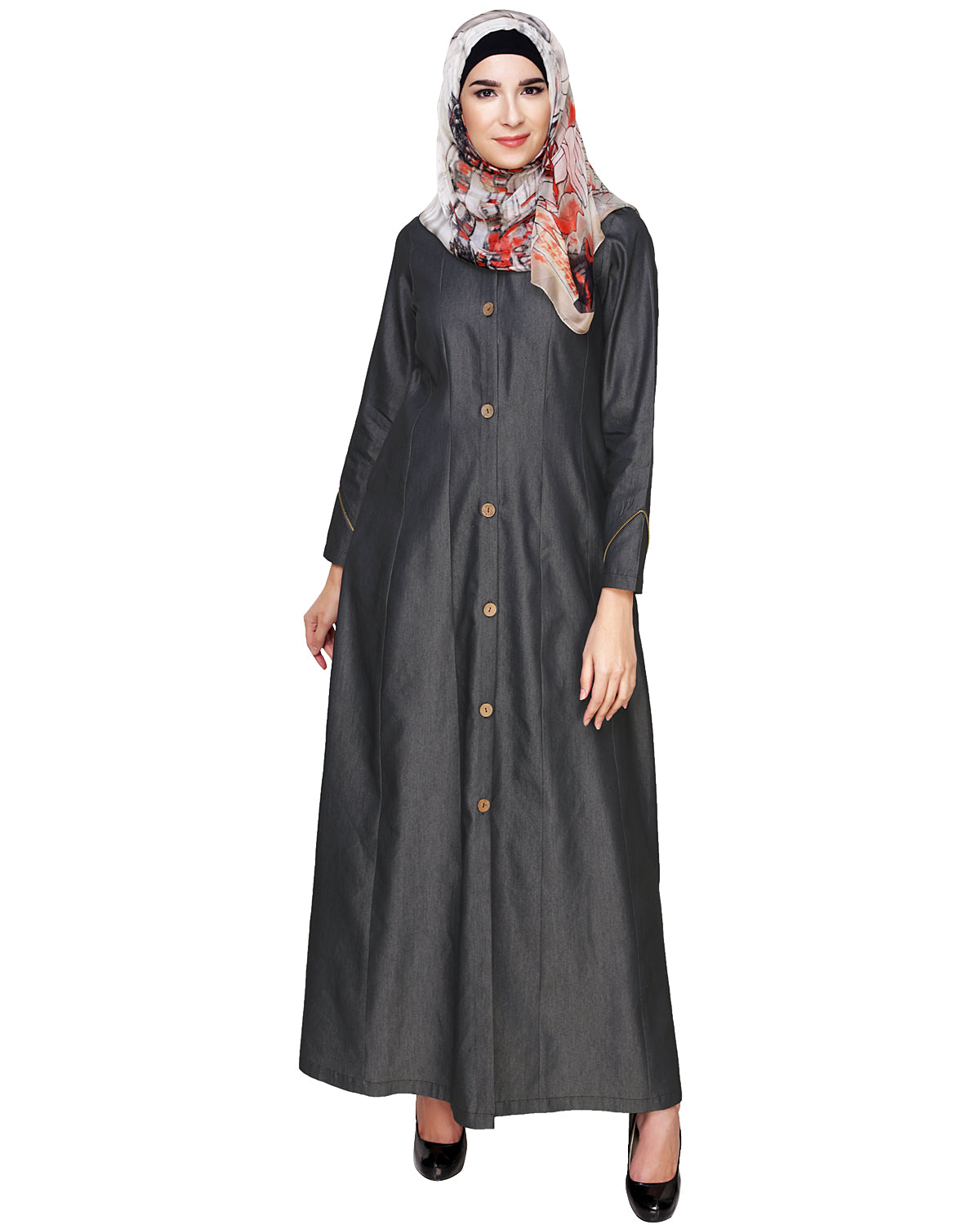 Denim Flared Abaya