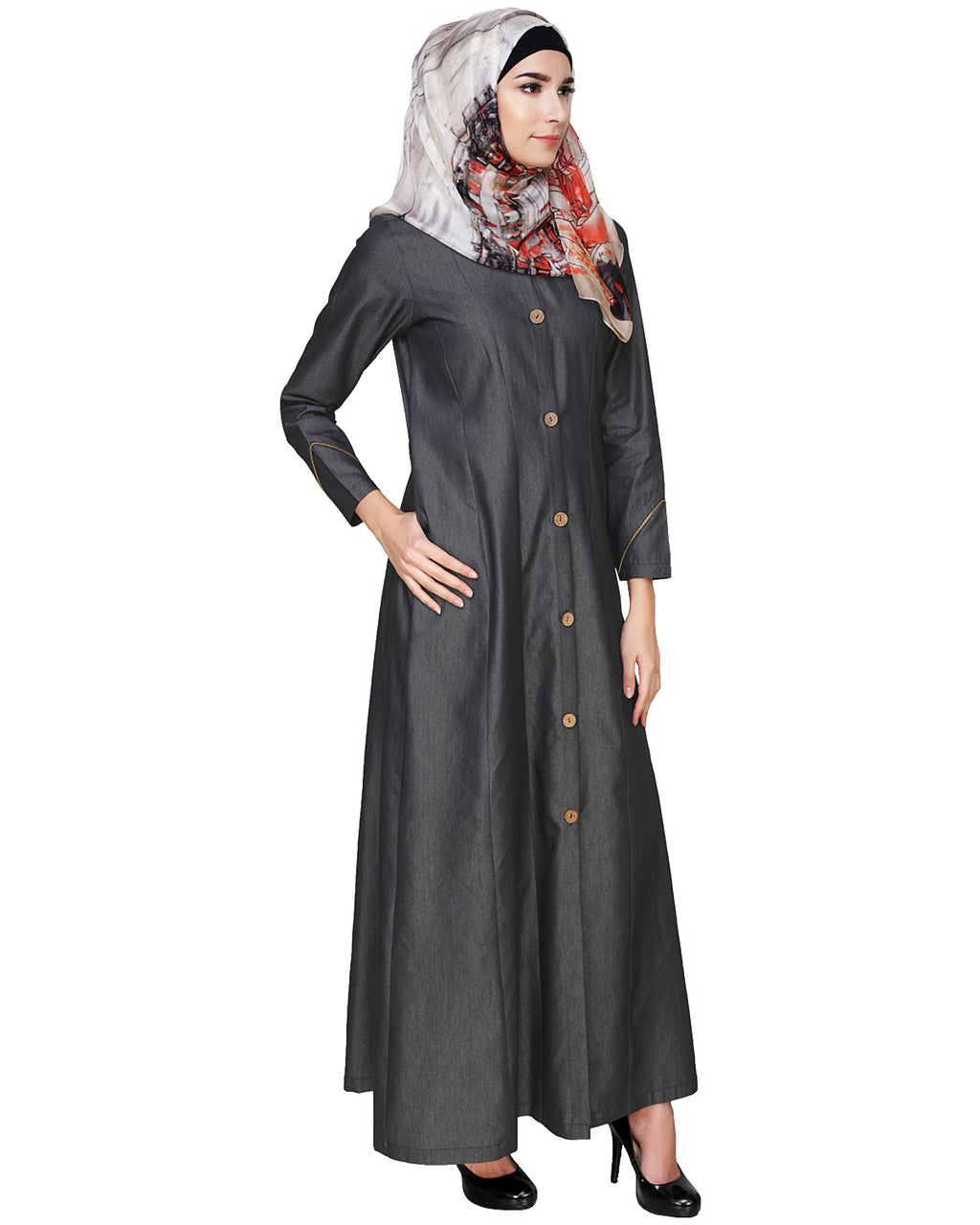 Denim Flared Abaya