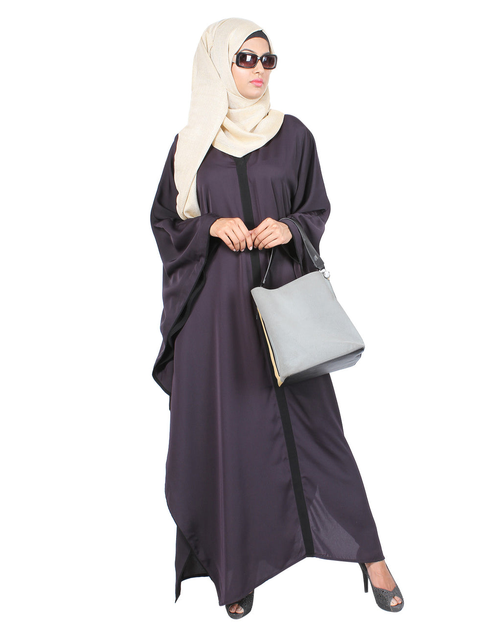 Dark Purple & Black Kaftan