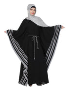 Black Kaftan with Striped Border