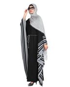 Black Kaftan with Striped Border