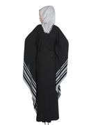 Black Kaftan with Striped Border