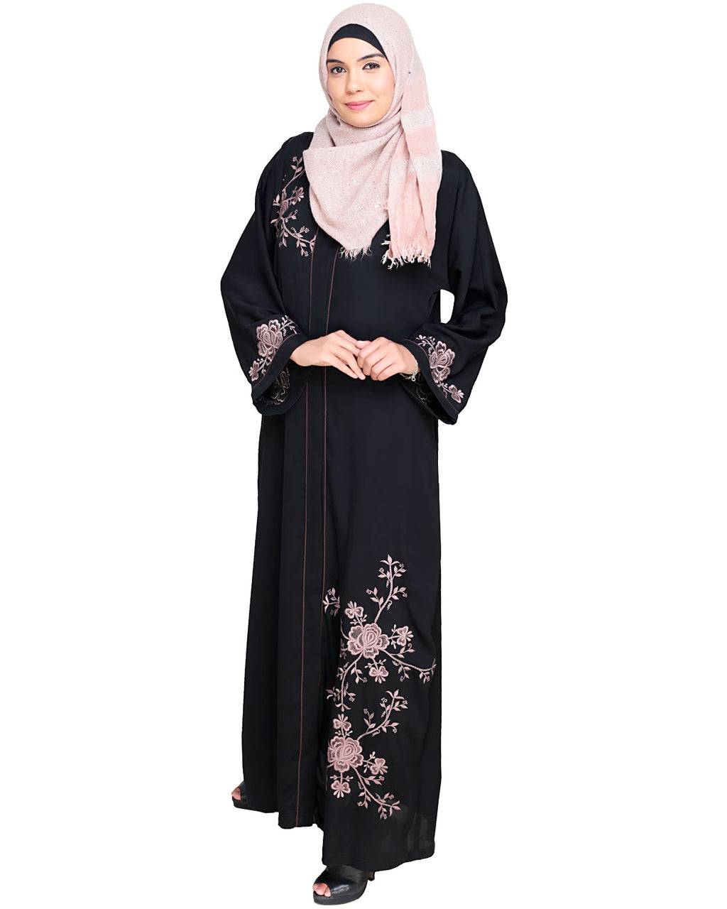 Botanical Embroidered Dubai Style Abaya