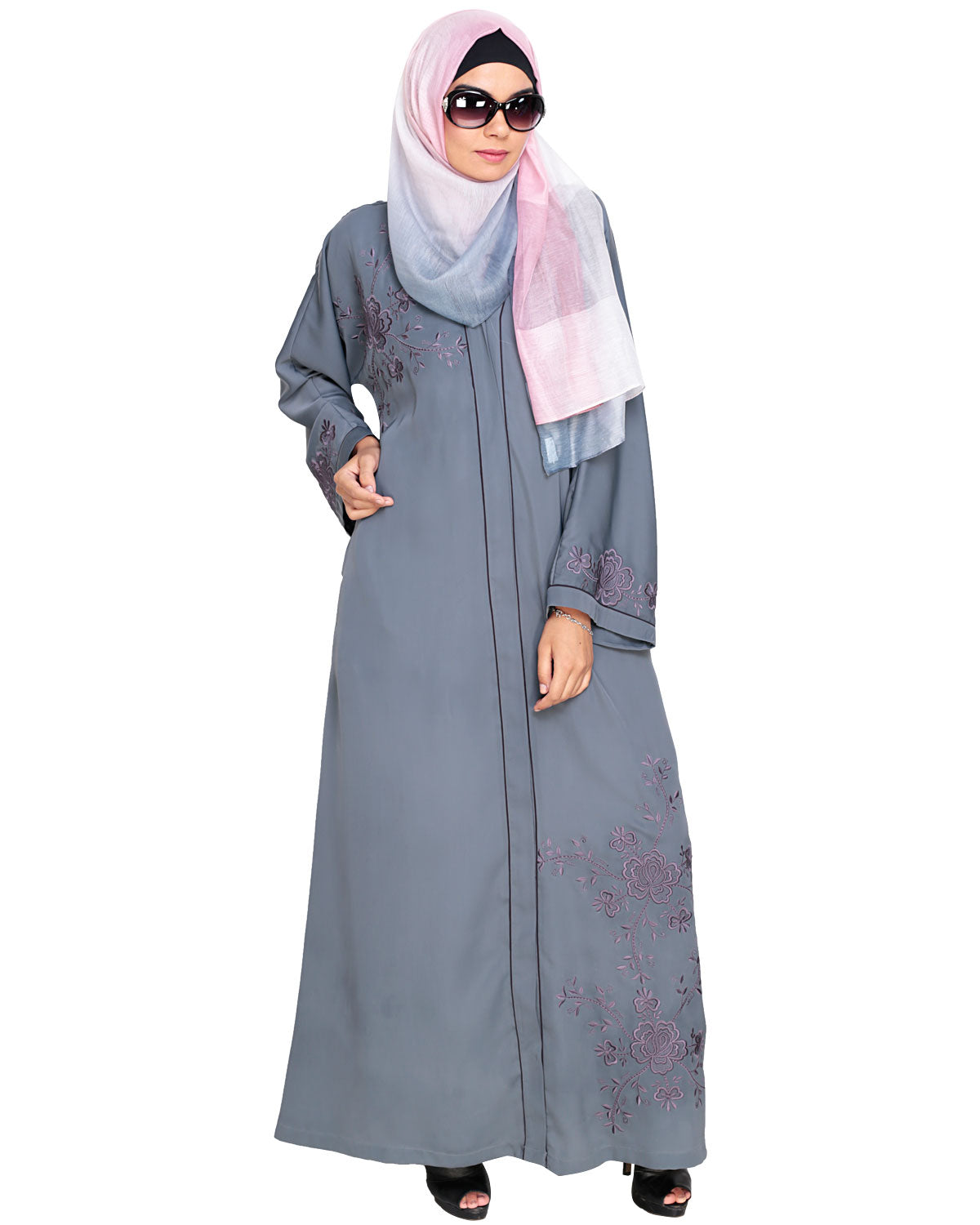 Botanical Embroidered Dubai Style Abaya