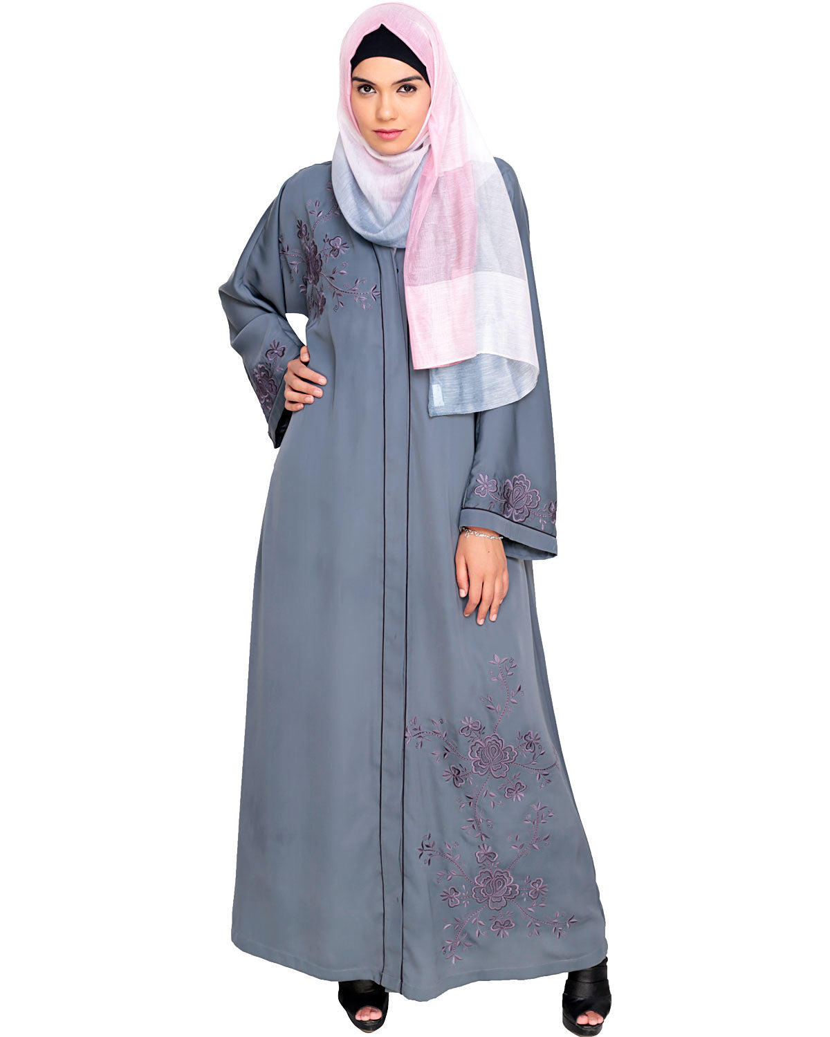 Botanical Embroidered Dubai Style Abaya