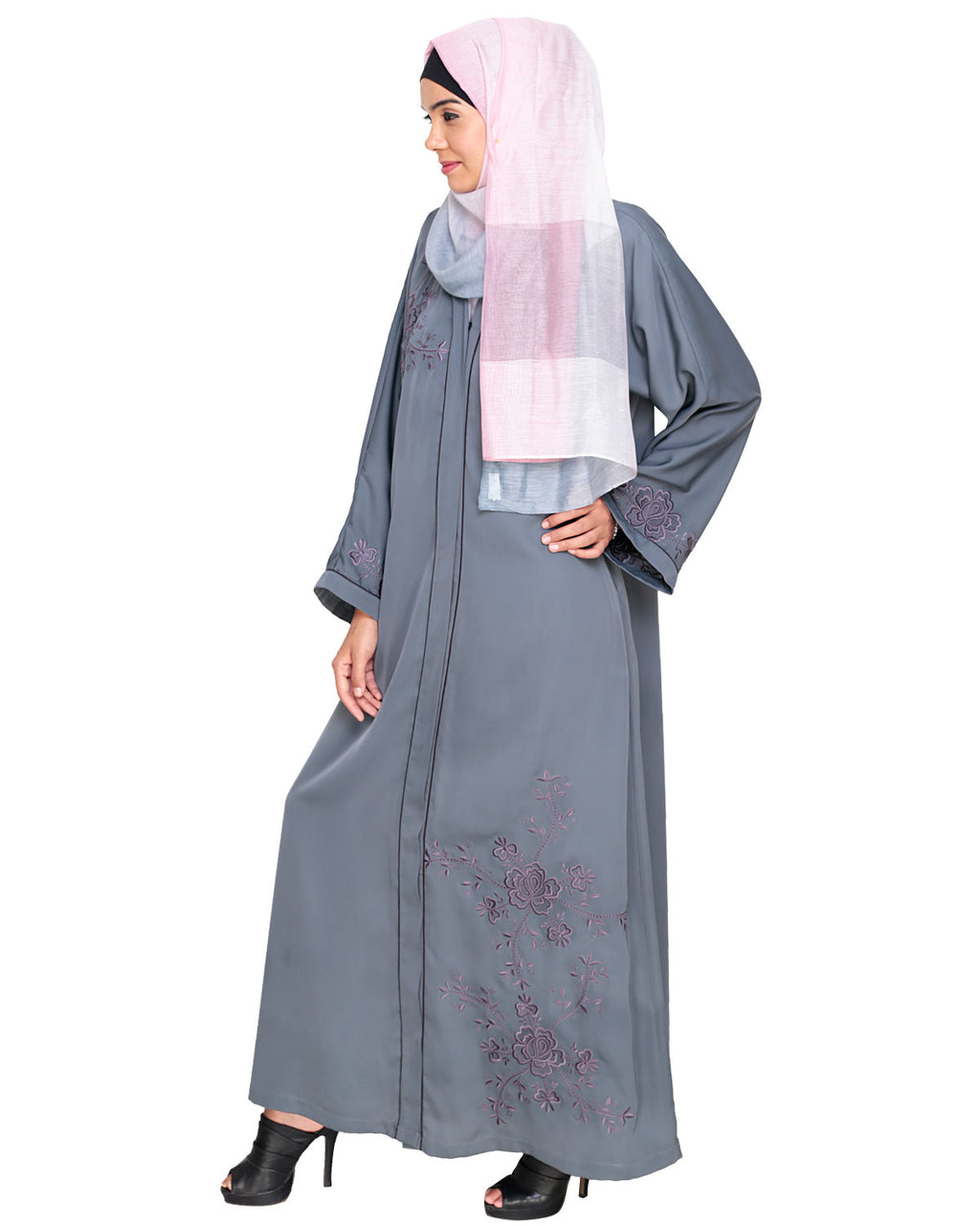 Botanical Embroidered Dubai Style Abaya