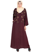 Pearl and Flora Embroidered Dubai Style Abaya