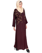 Pearl and Flora Embroidered Dubai Style Abaya