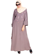 Pearl and Flora Embroidered Dubai Style Abaya