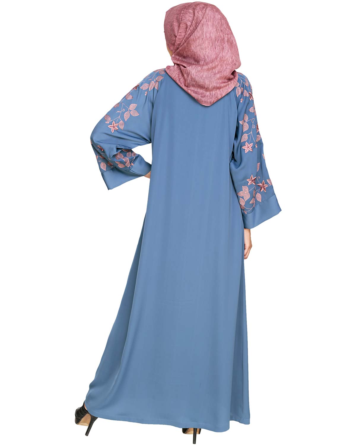 Alluring Floral Embroidery Dubai Style Abaya