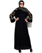 Alluring Floral Embroidery Dubai Style Abaya