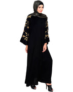 Alluring Floral Embroidery Dubai Style Abaya