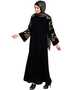 Alluring Floral Embroidery Dubai Style Abaya