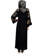 Alluring Floral Embroidery Dubai Style Abaya