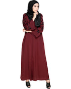 Alluring Floral Embroidery Dubai Style Abaya