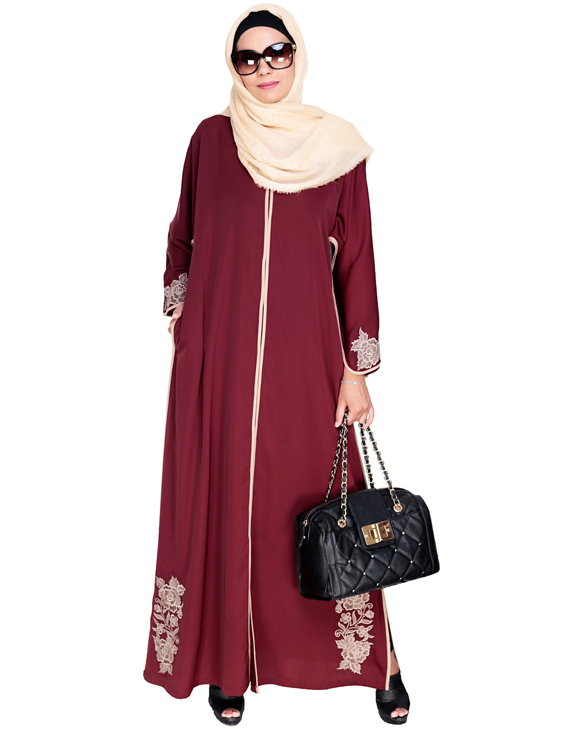 Bewitching Floral Dubai Style Embroidered Abaya