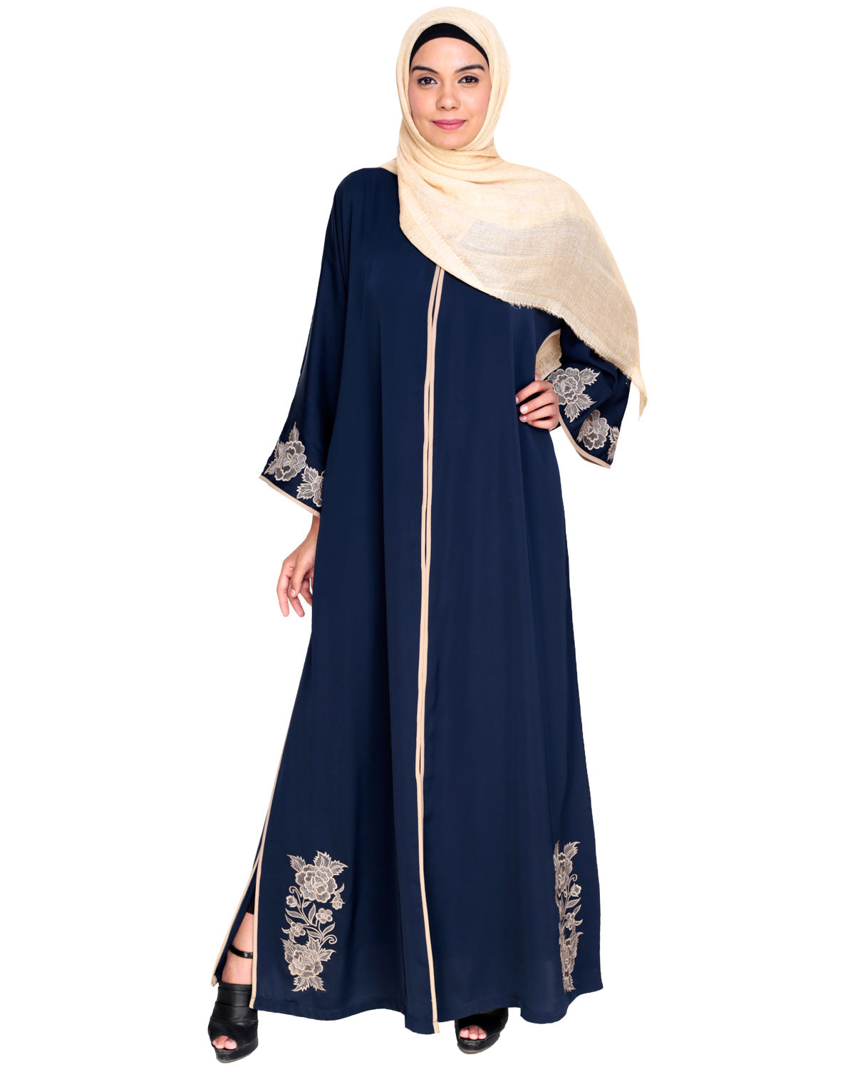 Bewitching Floral Dubai Style Embroidered Abaya