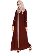 Bygone Front Zipper Abaya