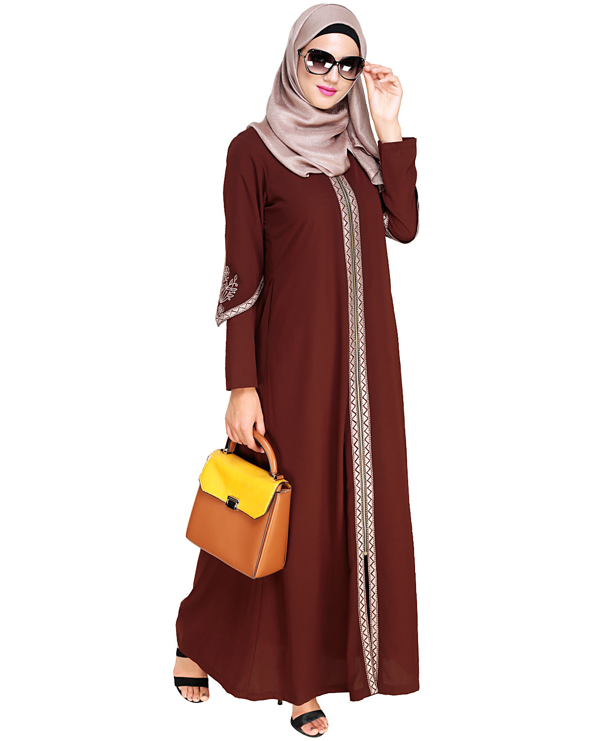Bygone Front Zipper Abaya