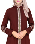 Bygone Front Zipper Abaya