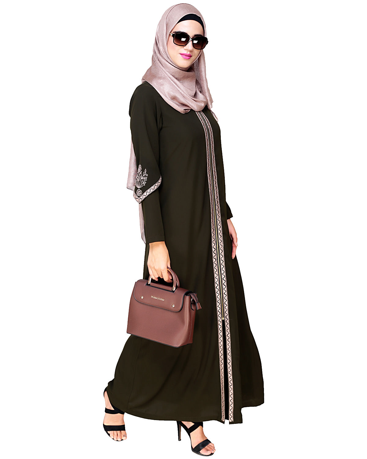 Bygone Front Zipper Abaya