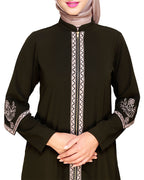 Bygone Front Zipper Abaya