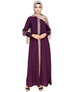 Bygone Front Zipper Abaya