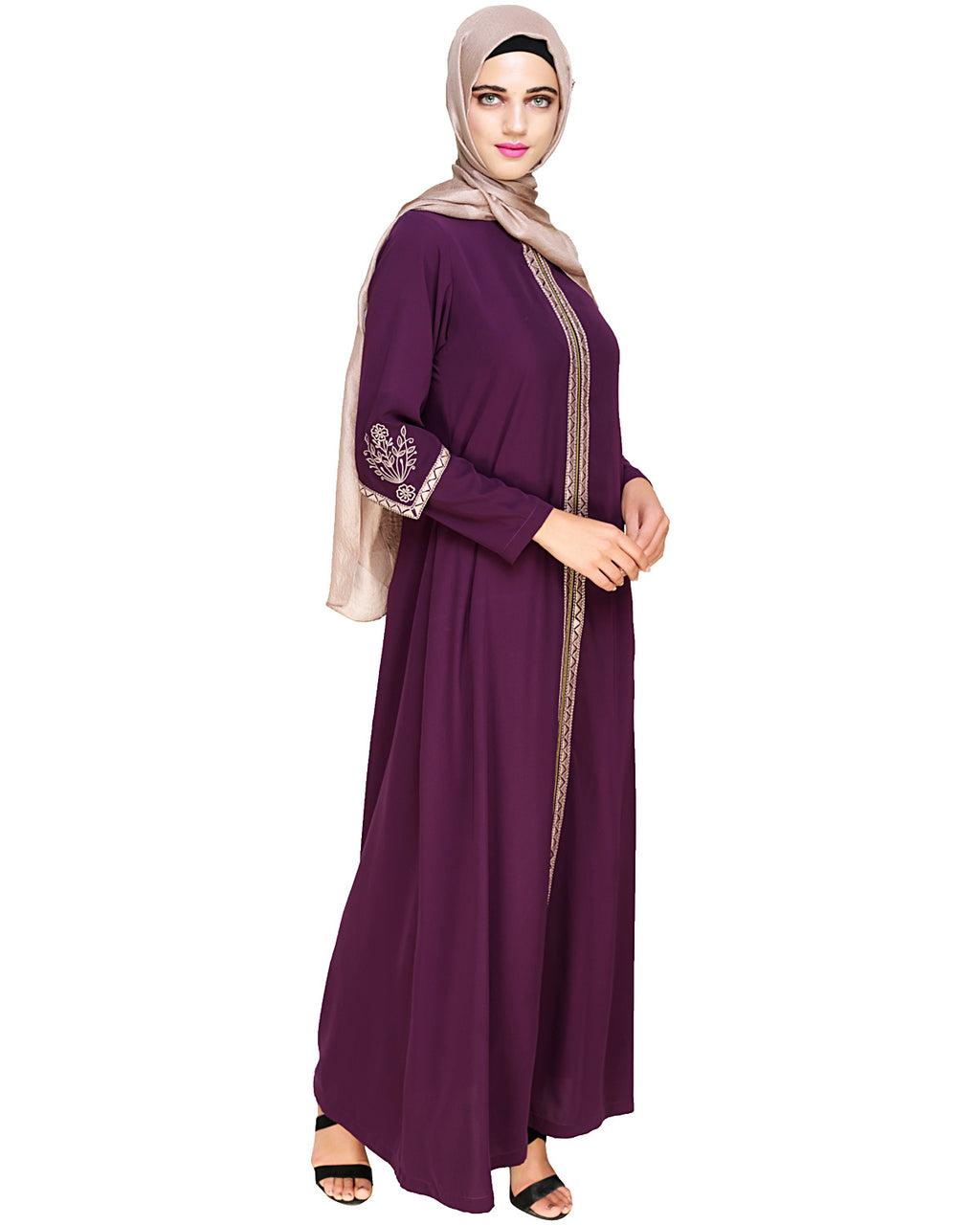 Bygone Front Zipper Abaya