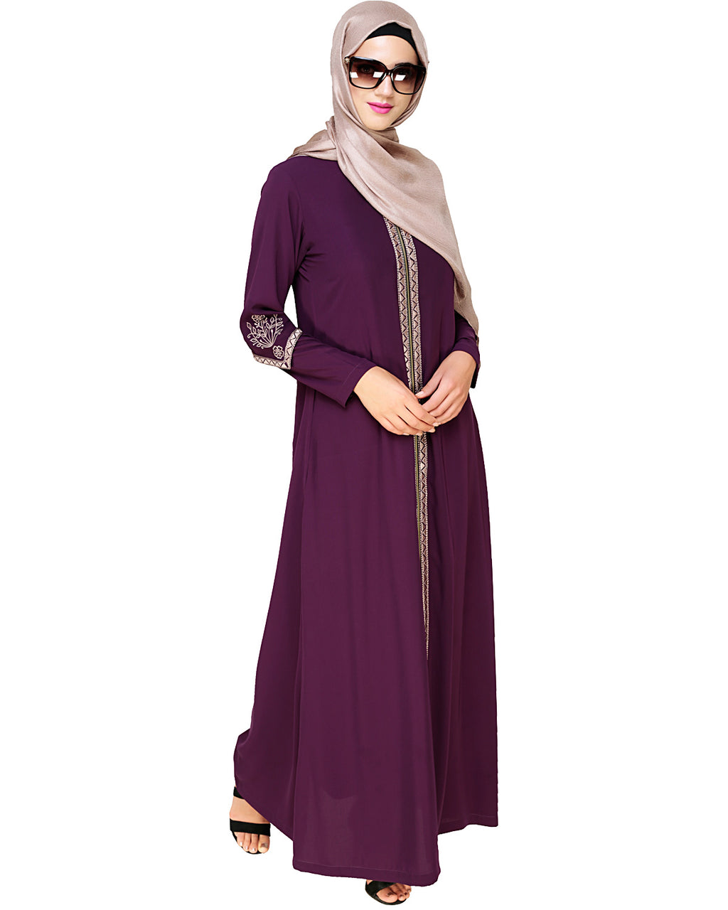 Bygone Front Zipper Abaya