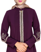 Bygone Front Zipper Abaya