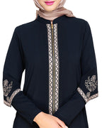 Bygone Front Zipper Abaya