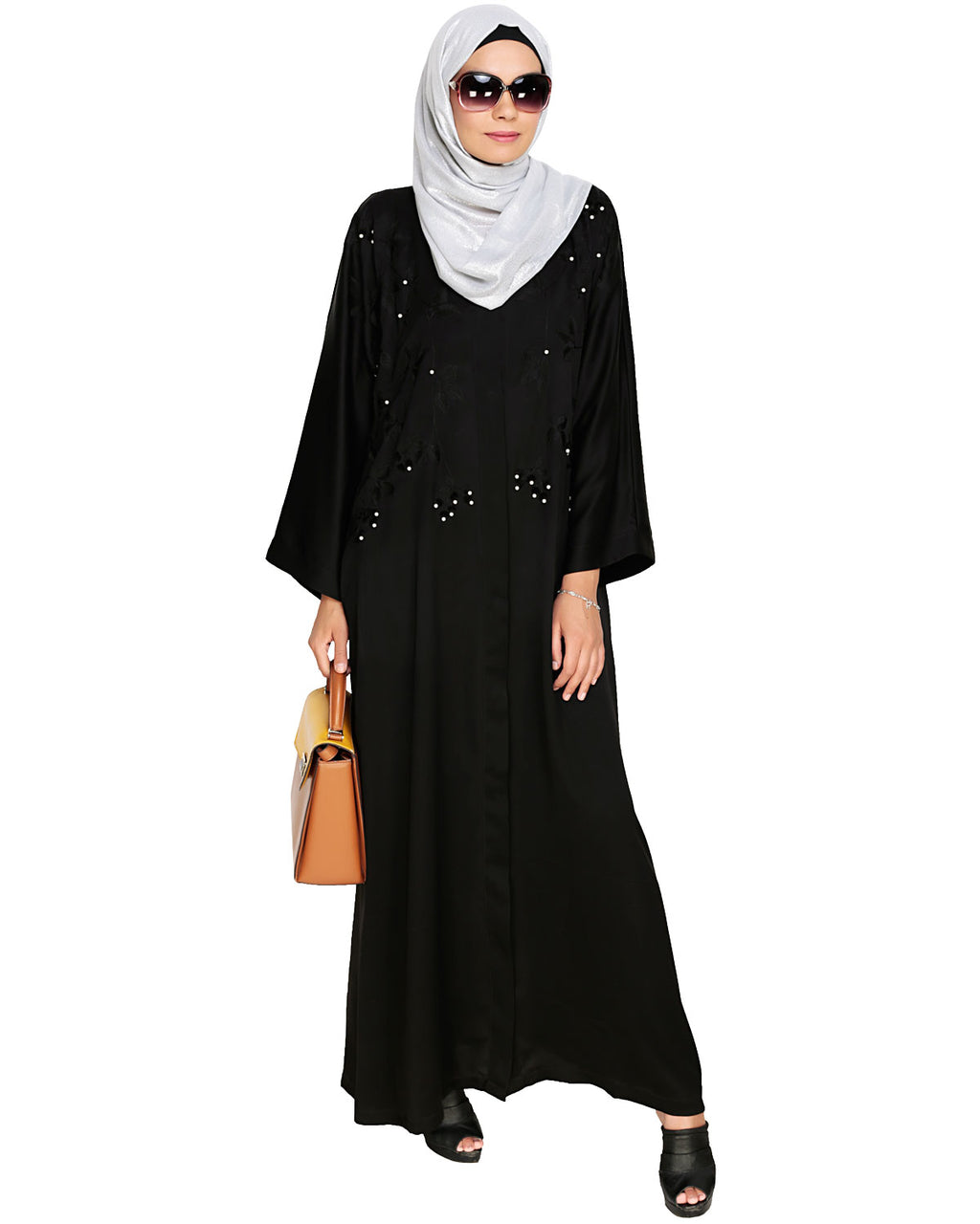 Pearl and Flora Embroidered Dubai Style Abaya