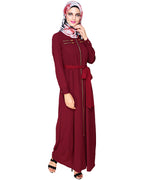 Metallic Sheen Front Zipper Abaya