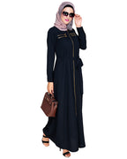 Metallic Sheen Front Zipper Abaya