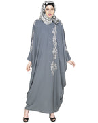 Dual Shade Floral Embroidered Kaftan