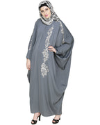 Dual Shade Floral Embroidered Kaftan
