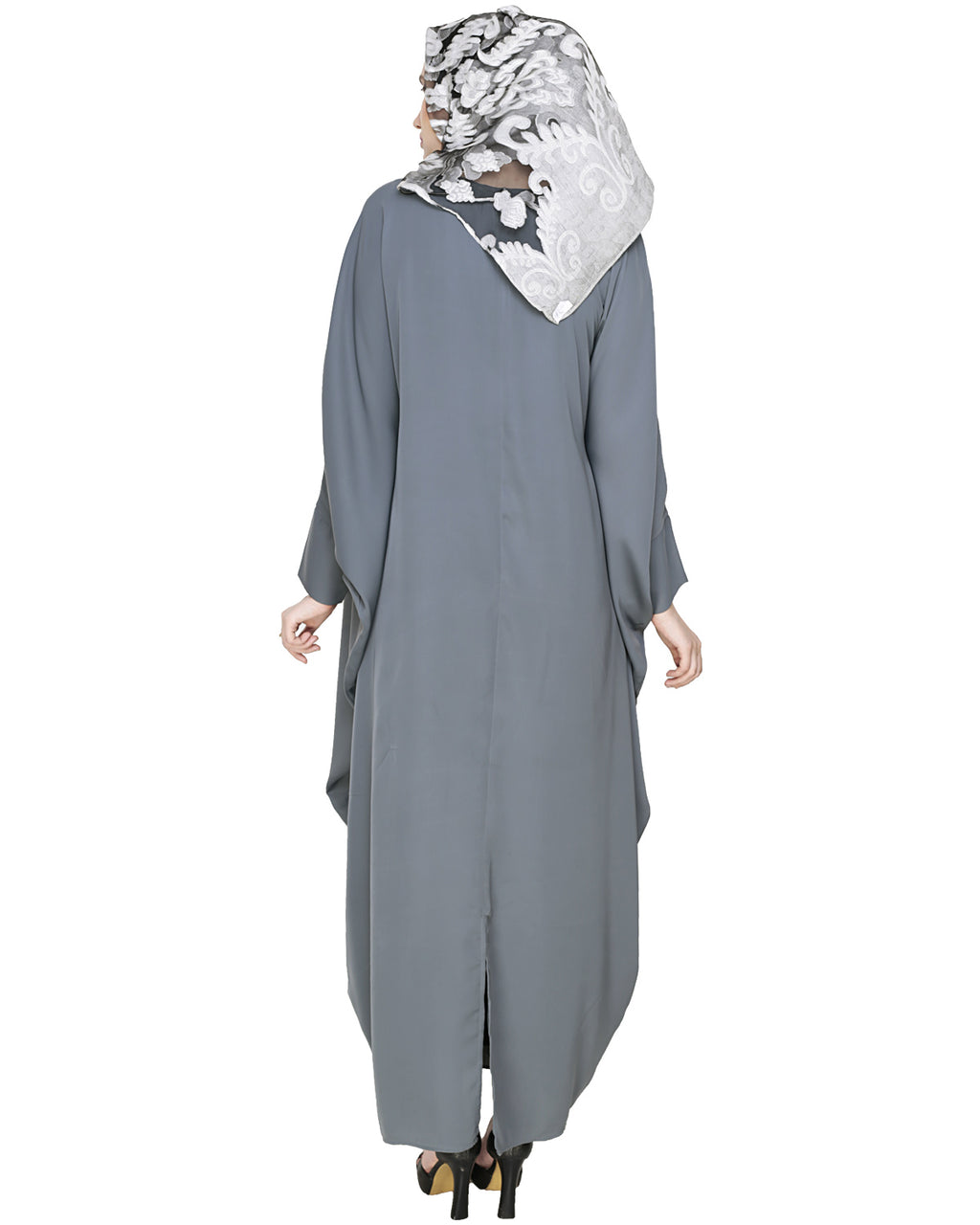 Dual Shade Floral Embroidered Kaftan