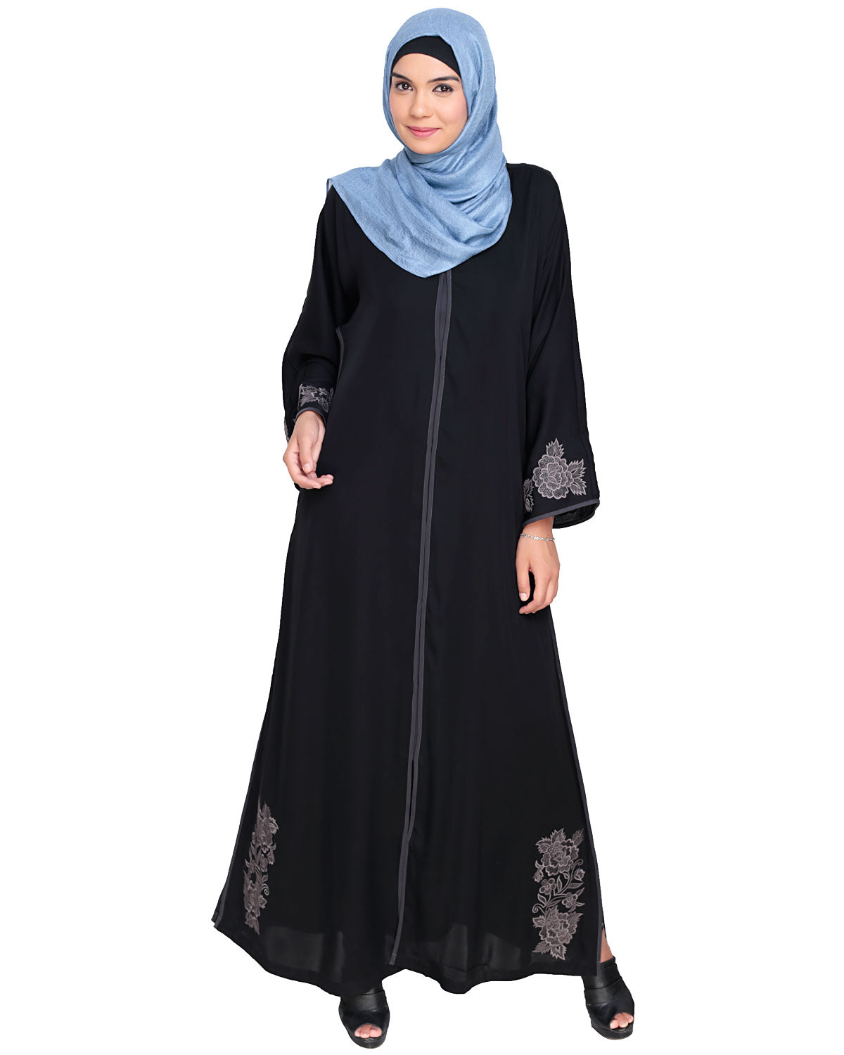 Bewitching Floral Dubai Style Embroidered Abaya